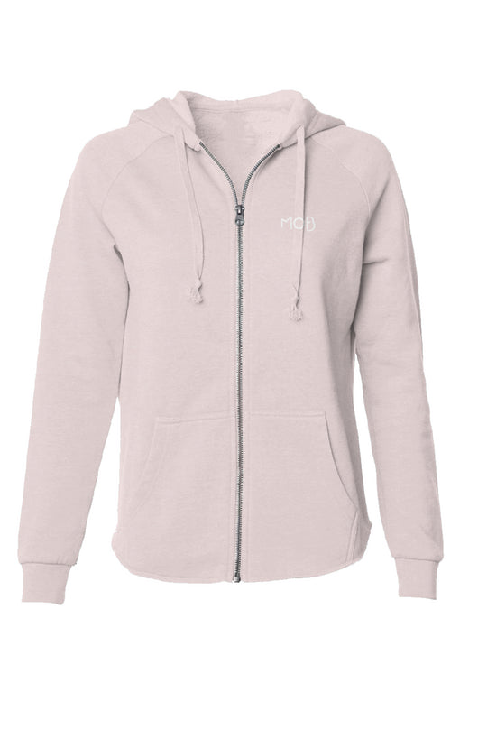 Womens Lightweight Wash Zip Hoodie